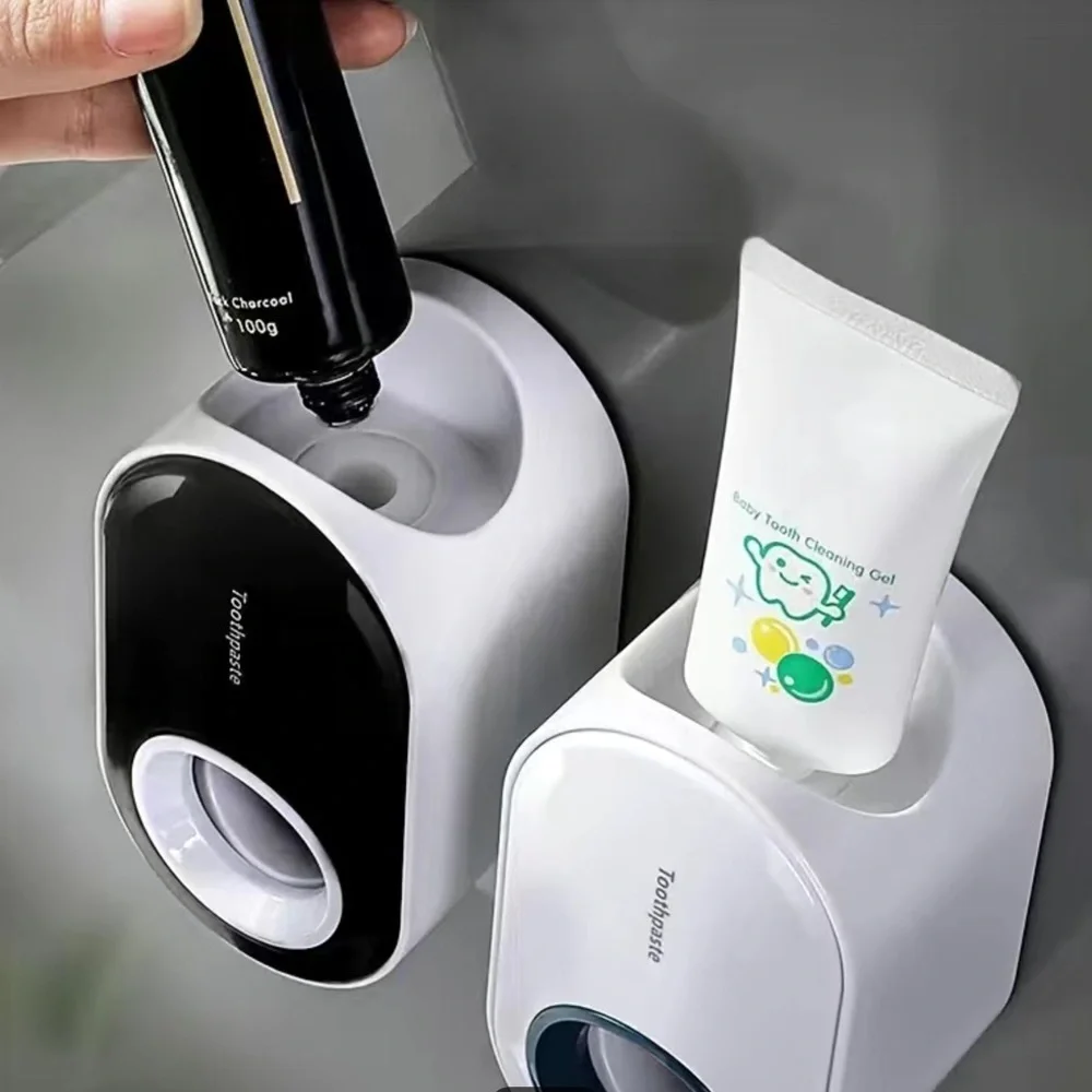 New! Automatic Toothpaste Dispenser White Washable Wall Mounted for Kids Adults